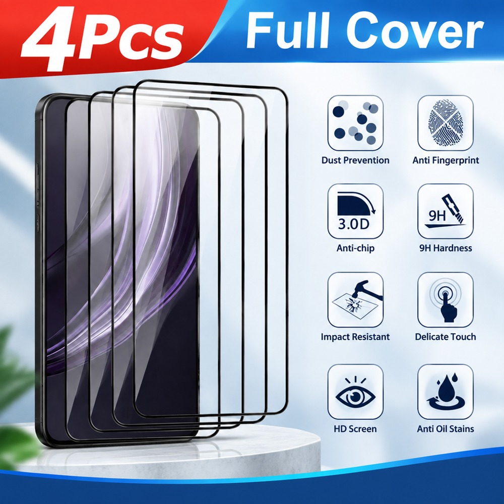4PCS Tempered Glass For Realme - Realme C67 评论和价格