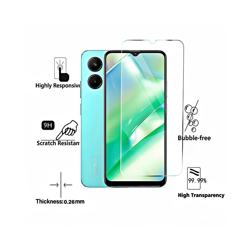 4PCS Tempered Glass For Realme - Realme C67 评论和价格